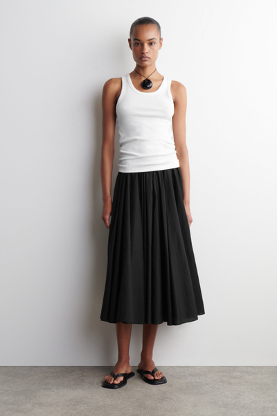 CIRCLE-CUT MIDI SKIRT - BLACK | COS