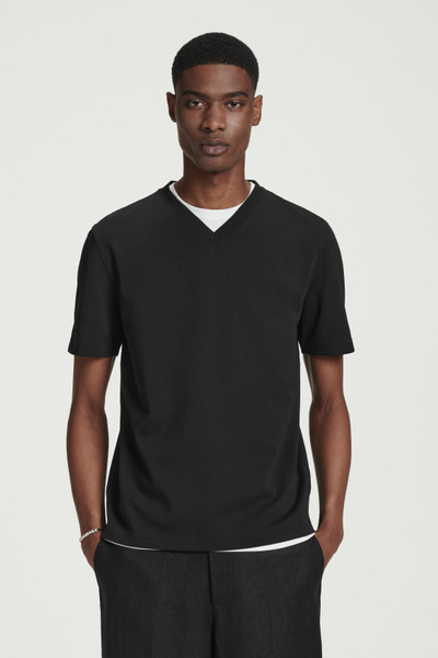 EAGLE Men's ロンＴ V-NECK オーガニックコットン100% BLACK 7202_a49e923b47.jpg