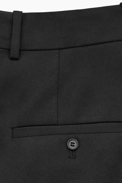 REGULAR-FIT TAPERED WOOL-BLEND TROUSERS - BLACK | COS