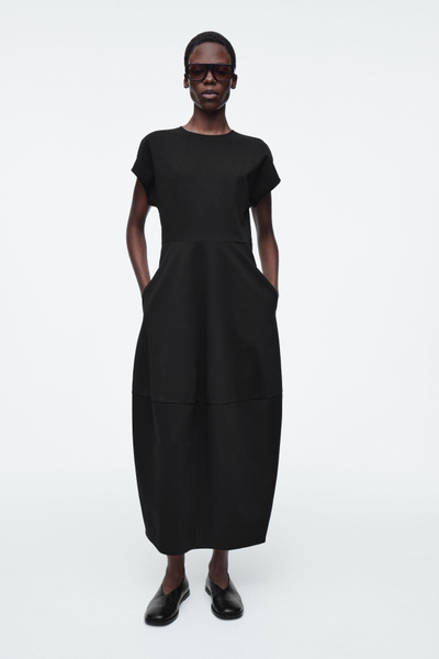 オールインワン・サロペット Peserico Classic Black Midi Dress Asymmetrical midi dress in light linen | Peserico US