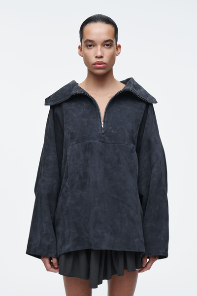 aere eco suede half coat ブラック aere eco suede half coat ブラック