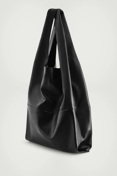 SLOUCHY TOTE BAG - LEATHER - BLACK | COS