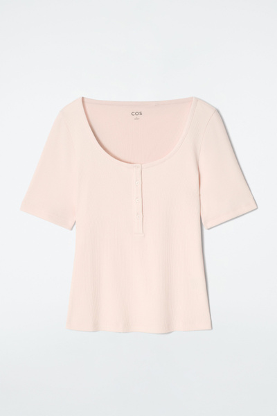 [JILLSTUART]★25SS★韓国人気★Ribbed Henley Neck T-shirt 7340_59dd63187c_3e7c9ab9505aa2