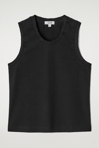 トップス yo BIOTOP knit tank top black RIBBED TANK TOP - BLACK | COS
