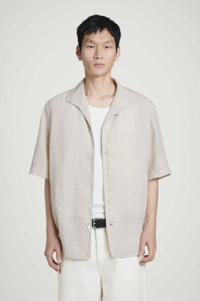 トップス COS OPEN-KNIT SHORT-SLEEVE SHIRT XL COS Open-Knit Short-Sleeve Shirt | endource
