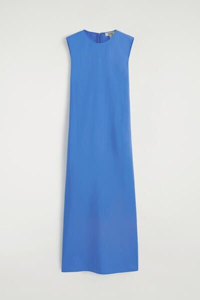 BIAS-CUT LINEN-BLEND MIDI DRESS - BLUE | COS CA