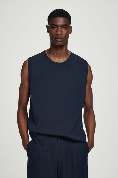KNITTED SPORTS TANK TOP - NAVY | COS