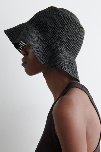 Textiluna Damen Strohhut Cowboy Style - Schwarz | Sommerhut Mit UV-Schutz