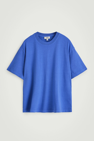 Tシャツ・カットソー BLUE COTTON T-SHIRT RELAXED LIGHTWEIGHT COTTON T-SHIRT - BLUE | COS