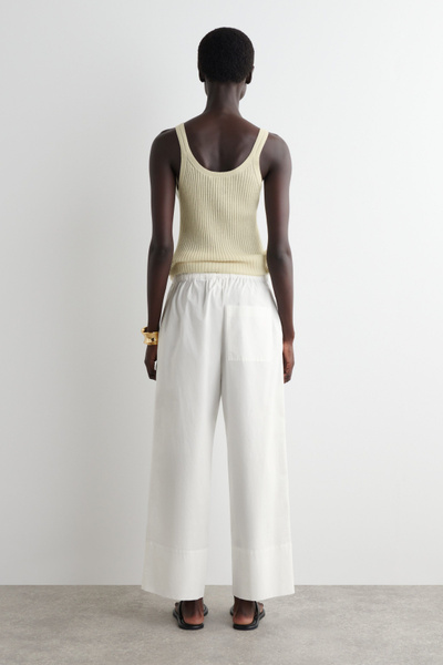 パンツ WHITE COTTON PANTS DRAWSTRING COTTON PANTS - WHITE | COS