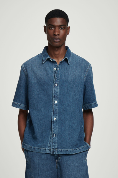 Tシャツ・カットソー LMC OVERSIZED DENIM SHIRT light blue 0LM45SSH401LBL LMC