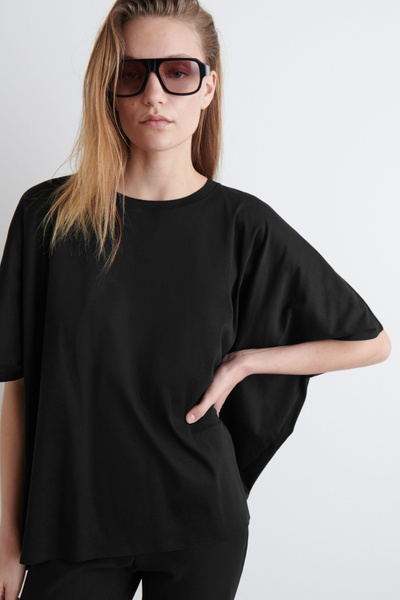 Luamoda Letter Tee サイズ2 黒 T_Black_2_umeda_LS_black_back_