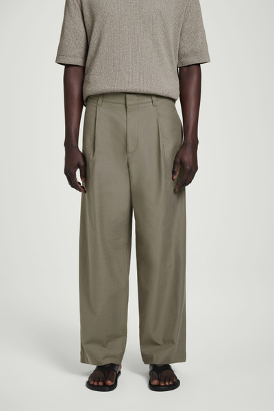 TWNのCage Semi Wide Cotton Pants 全3色 WIDE-LEG COTTON-TWILL TROUSERS - MOLE | COS
