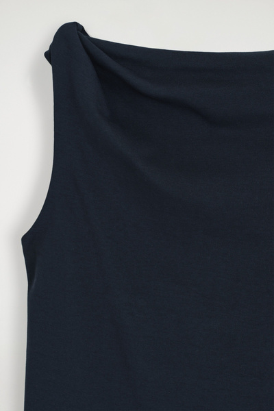 TWIST-DETAIL COTTON TOP - NAVY | COS