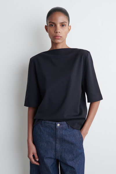 Tシャツ・カットソー SATUR W Bon Voyage Slim Fit Crop T-Shirt Navy SA252WTS35NVY0 MUSINSA | SATUR (W) Bon Voyage Slim Fit Crop T-Shirt Navy
