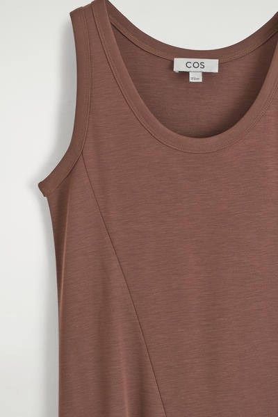 cos asymmetric strap jersey dress Cos Asymmetric Draped Mini Dress In Orange - 70% Off
