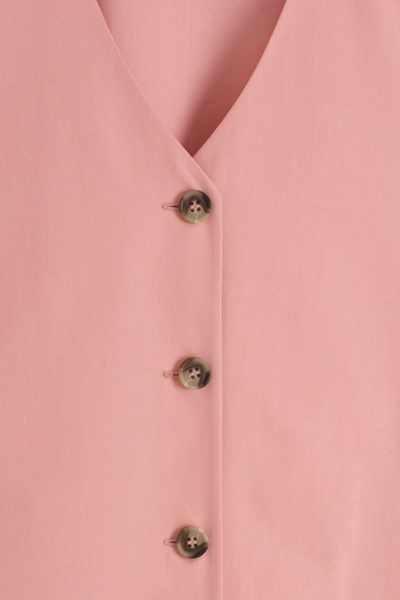 BUTTONED PIMA COTTON MINI DRESS - PINK | COS US BUTTONED PIMA COTTON MINI DRESS - PINK | COS US