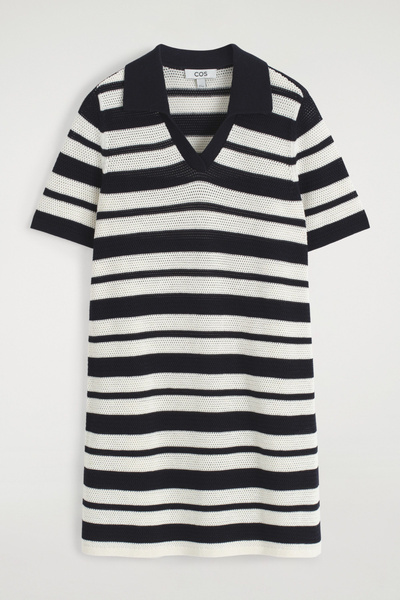 美品fetico STRIPE KNIT SHORT SLEEVE DRESS FETICO（フェティコ）の「【FETICO/フェティコ】EX.STRIPE KNIT