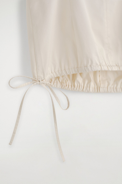 ホワイト XL TNNL / SS / COTTON 夏物 Y's BORN PRODUCT] THIN COTTON TWILL FRINGE COLLAR BLOUSE(XS