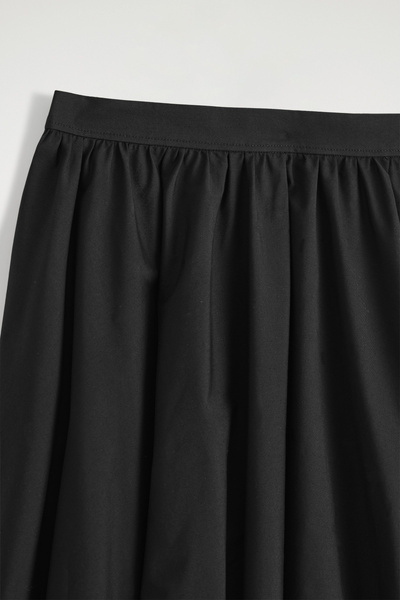 PINTUCKED COTTON MIDI SKIRT - BLACK | COS