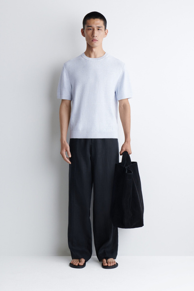 【関税&送料込】Mcm Midnight Blue Cotton T-Shirt Oversized Printed T-shirt - Blue/Johnny Cash - Ladies | H&M US