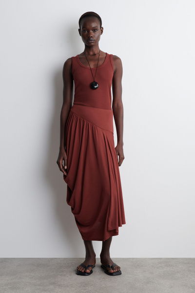 ナゴンスタンス asymmetry drawstring skirt36レッド 7749_41cbb7411a_5023e99f106e4b