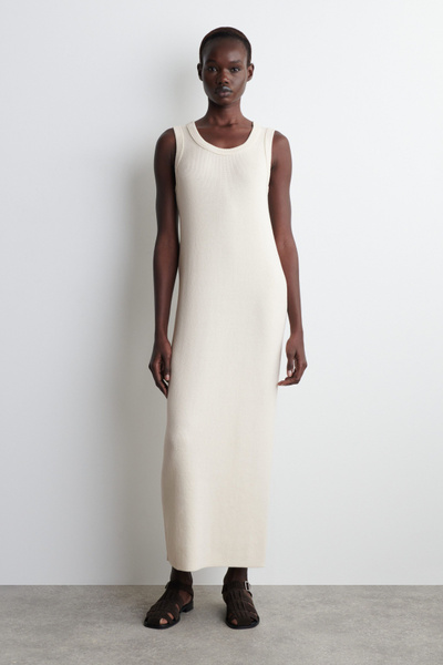 COTTON-SILK TANK DRESS - IVORY | COS US COTTON-SILK TANK DRESS - IVORY | COS US