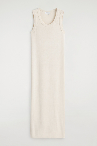 COTTON-SILK TANK DRESS - IVORY | COS US