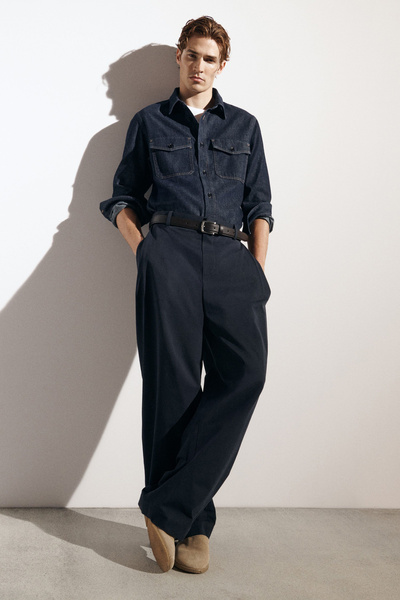 Tシャツ・カットソー Wide Casual Banding Slacks Navy Petite Tailored Belted Wide Leg Pants | Karen Millen