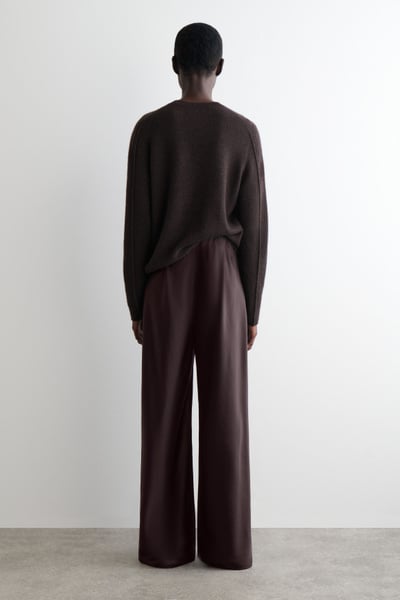 Cos Women's Satin Wide-Leg Pants in Brown | Size: 10