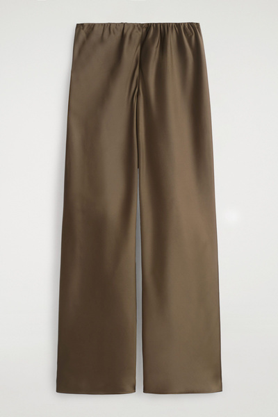 SATIN WIDE-LEG PANTS - BROWN | COS