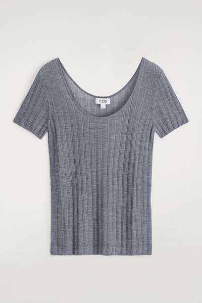 【SATIIIZ】Neda Star Ribbed Long Sleeve T-shirt Ninety Percent Anis Soft Rib Longsleeve Top | David Jones