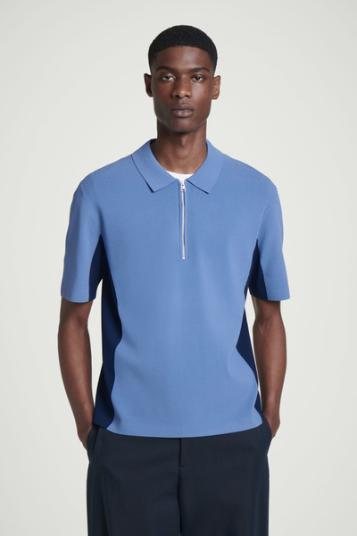 トップス Acy GS ZIP POLO NAVY 03(XL) Polo T Shirt Men Zipper Collar Pocket Fashion Golf Navy Blue