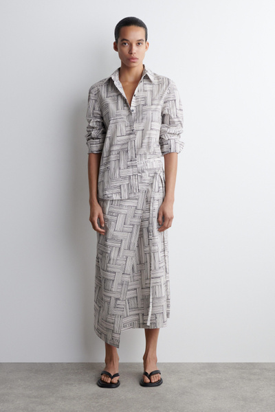 [LOW CLASSIC] / ☆ 25SS STRIPE KNIT WRAP SKIRT / NAVY mini wrap skirt - Dark Grey Pinstripe | Monki WW