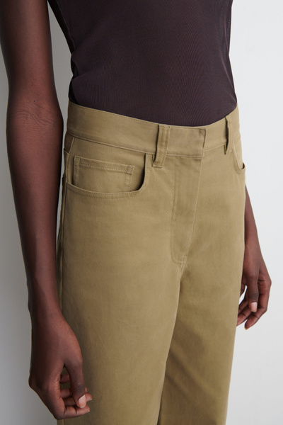 COTTON CROPPED WIDE-LEG TROUSERS - CAMEL | COS
