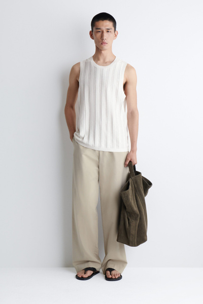 argue cotton linen cami tank-top ホワイト argue cotton linen cami tank-top ホワイト Tanya Tank White