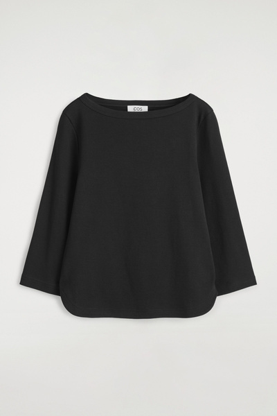売れ筋商品|||ニューヨークコレクション カットソー トップス レディース Women's 3/4 Sleeve Knit Crepe Top Black NY COLLECTION 3/4 Sleeve Crepe Knit Top Women's Black Scoop