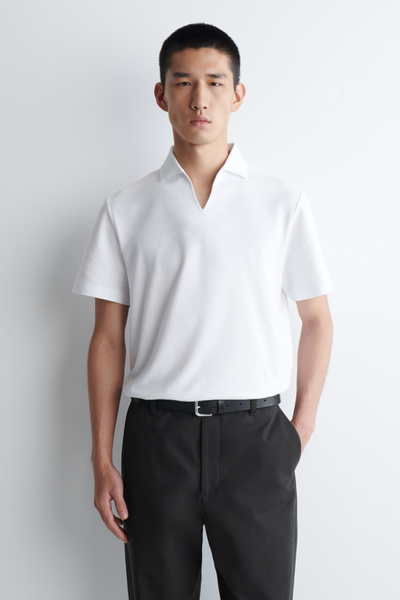 【定価以下】everyone polo shirt (WHITE) TECHNICAL PIQUÉ POLO SHIRT - WHITE | COS