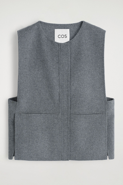 【くーたん♡(◍•ᴗ•◍)断捨離中】wool rever vest 8 By YOOX BRUSHED KNIT OVERSIZED HOODIE VEST | Beige Women's