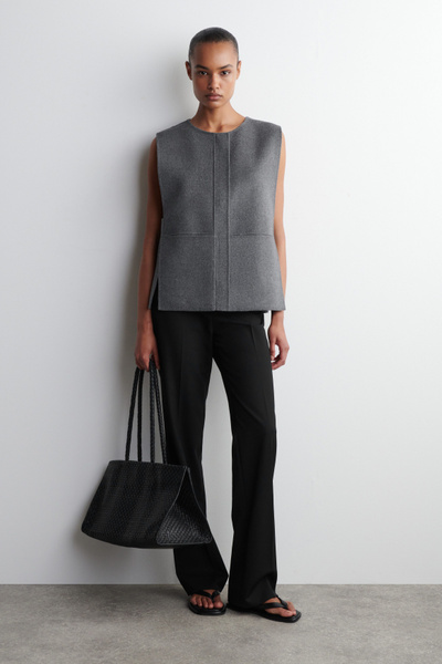 DOUBLE-FACED WOOL HYBRID VEST - GRAY | COS