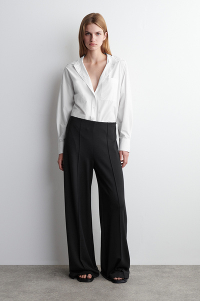 Tシャツ・カットソー 6cm short version added DW1011 Wide Long Slacks Black 7819_5f6874f3ce_488a0fd5d53f57