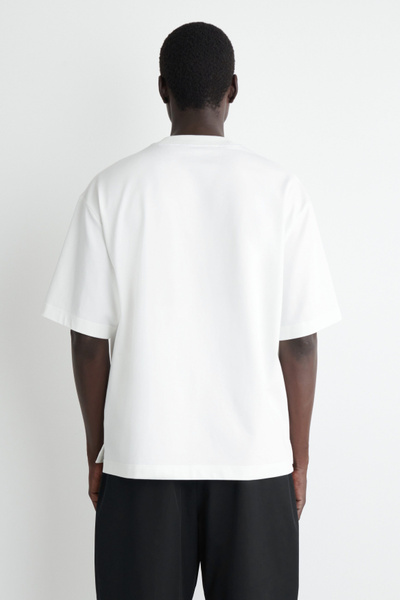 OVERSIZED WOVEN-POCKET T-SHIRT - WHITE | COS