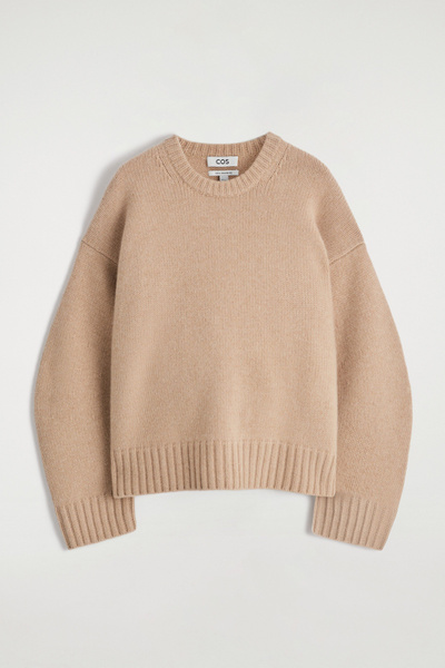 トップス Riri cachecoeur tops beige CHUNKY CASHMERE SWEATER - BEIGE | COS