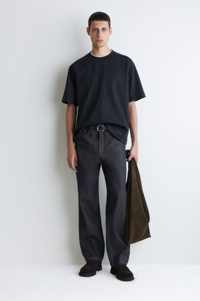 OVERSIZED LAYERED-EFFECT T-SHIRT - BLACK / WHITE | COS