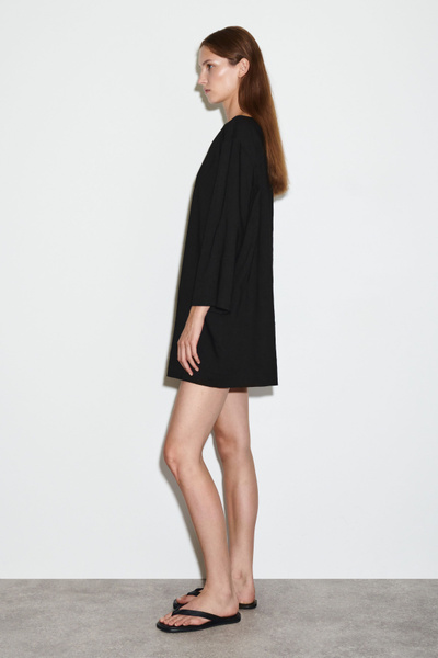 cass black asym linen mini dress Dissh Cass Asym Midi Dress | Linen