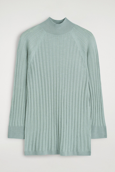 SHEER KNITTED SILK TOP - TURQUOISE | COS US