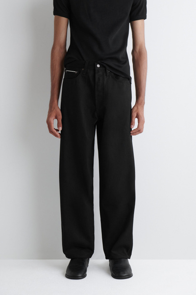 RIDER RAW SELVEDGE STRAIGHT-LEG JEANS - BLACK | COS