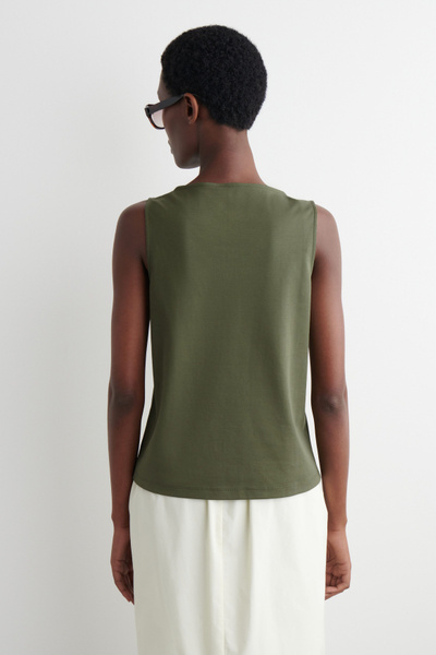 トップス draw boatneck tanktop BOAT-NECK TANK TOP - KHAKI | COS