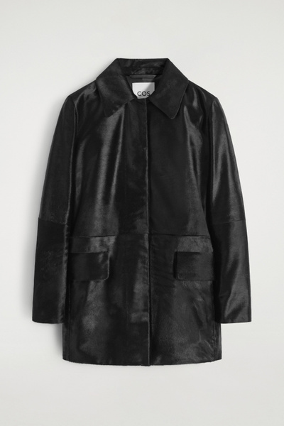 PONY-HAIR LEATHER JACKET - BLACK | COS