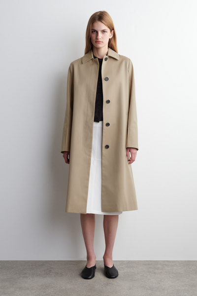 CLASSIC COTTON CAR COAT - BEIGE | COS